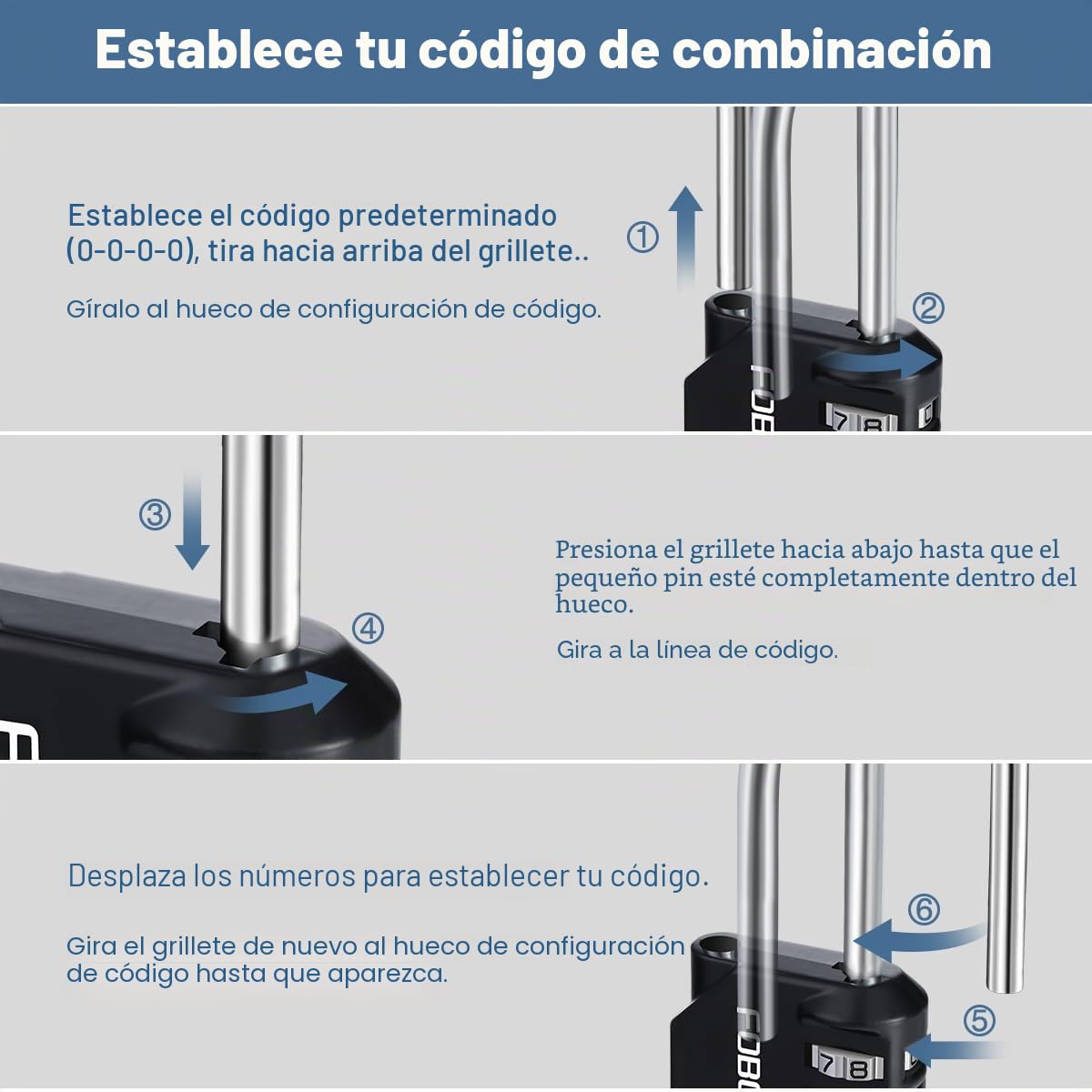 Candado de Combinación, Candado Taquilla Numérico 4 Dígitos Impermeable en Aleación de Zinc, Cerradura de Seguridad para Gimnasio, Escuela, Natación, Maleta, Caja de Herramientas y Uso Exterior