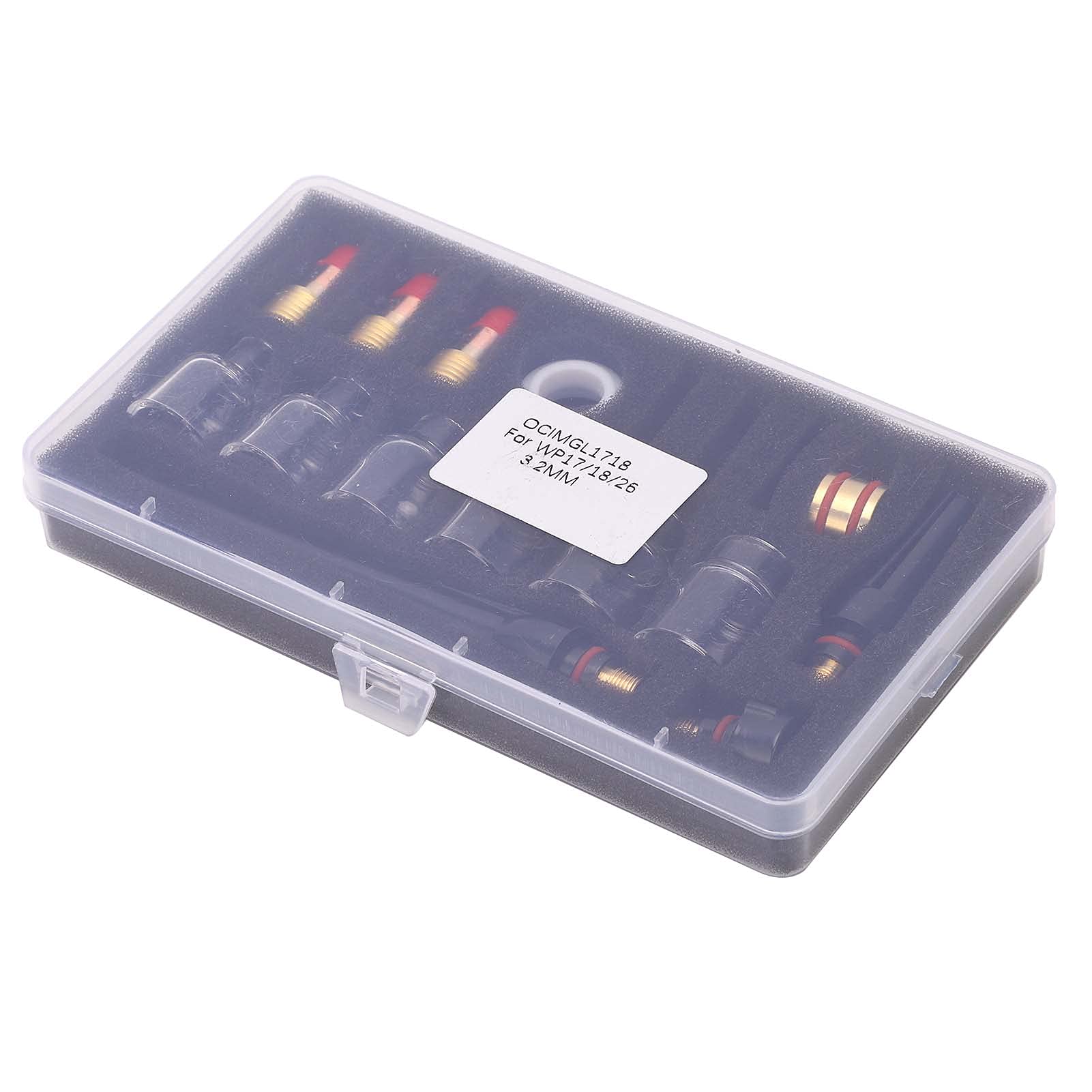 Kit de antorcha de soldadura WP 17/18/26, juego de boquillas de vidrio con de pistola de latón y abrazadera de tungsteno, anillo de silicona de alta temperatura para soldadura de