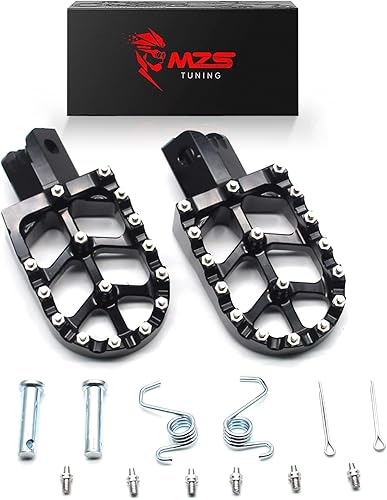 Miniatura 37 de MZS Estriberas de motocross anchas negras compatibles con KX250 KX450 KX250F KX450F KX250X KX450X CR125 CR250 CR250 CRF150R CRF250R CRF250 RALLY