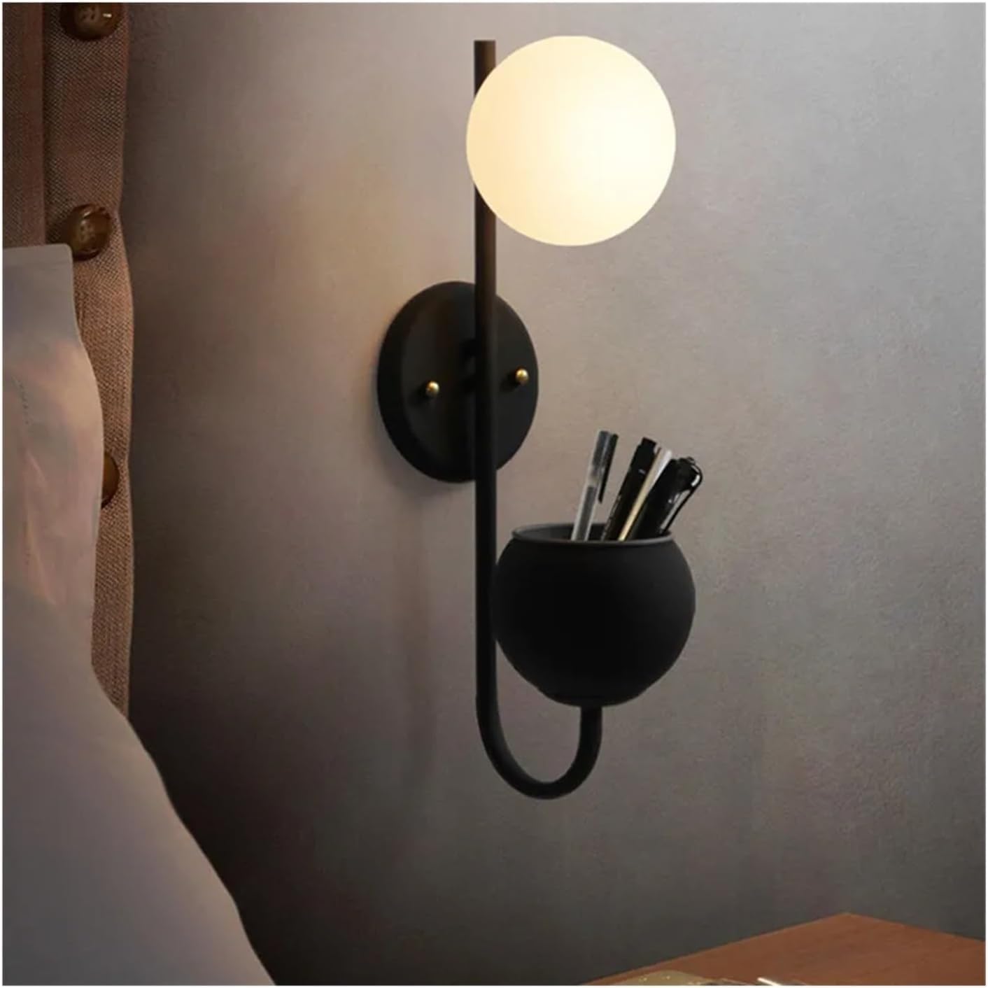 STUIJKVSZ Wall Sconce, Retro Glass Ball Light LED - Plant lamp Bedside Restaurant Lighting Fixtures Scandinavian Decorative Design Sconce