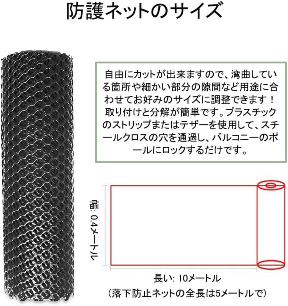 Amazon.co.jp: 猫脱走防止フェンス フェンスネット 長さ1m