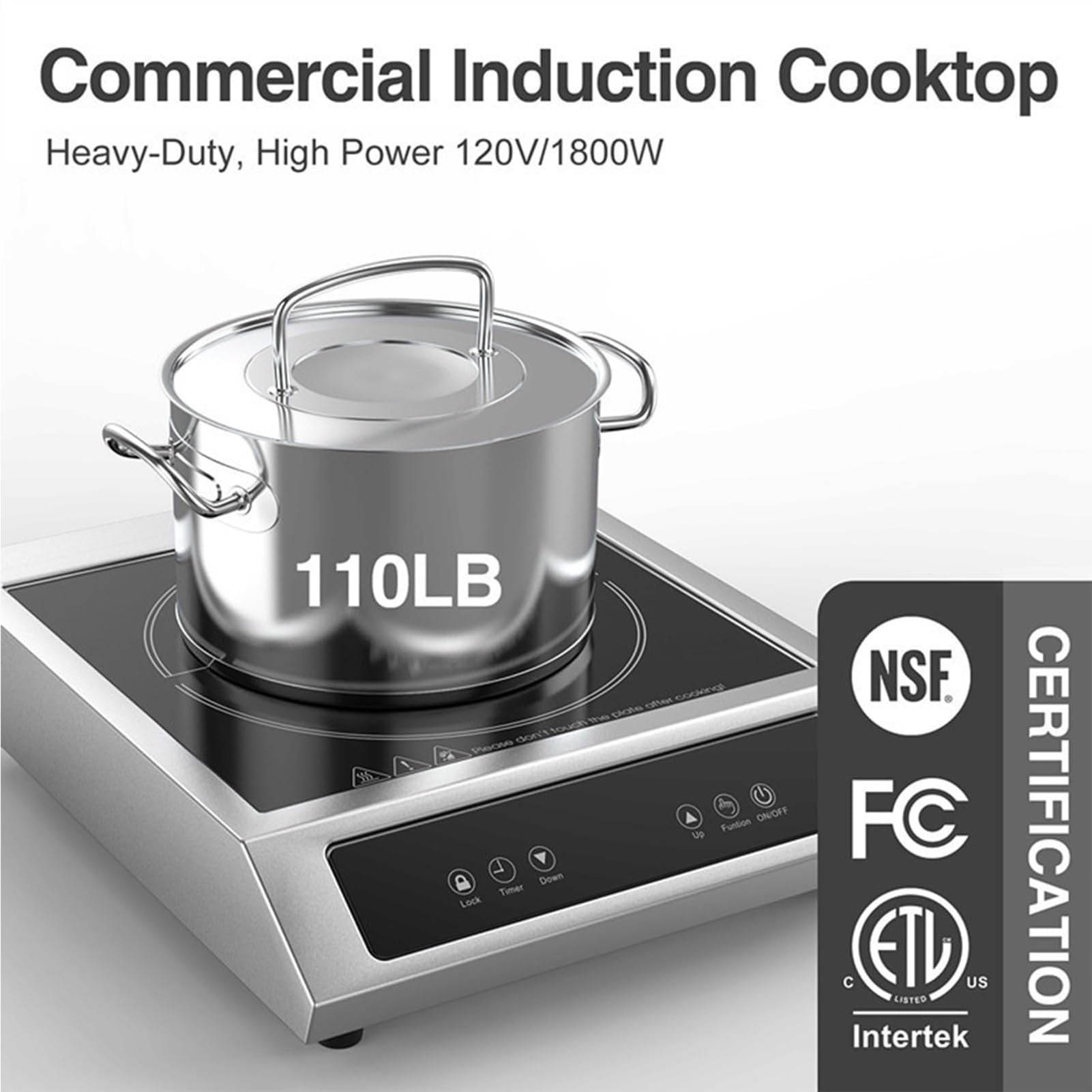 Trangle De Cuisson à Induction, 3500w Portable Electric Induction Hobs Avec Une Capacité De Charge Et Un Verrouillage De Sécurité De 110 Lb, 9 Niveaux De Puissance, Contrôle Tactile Et Minuterie