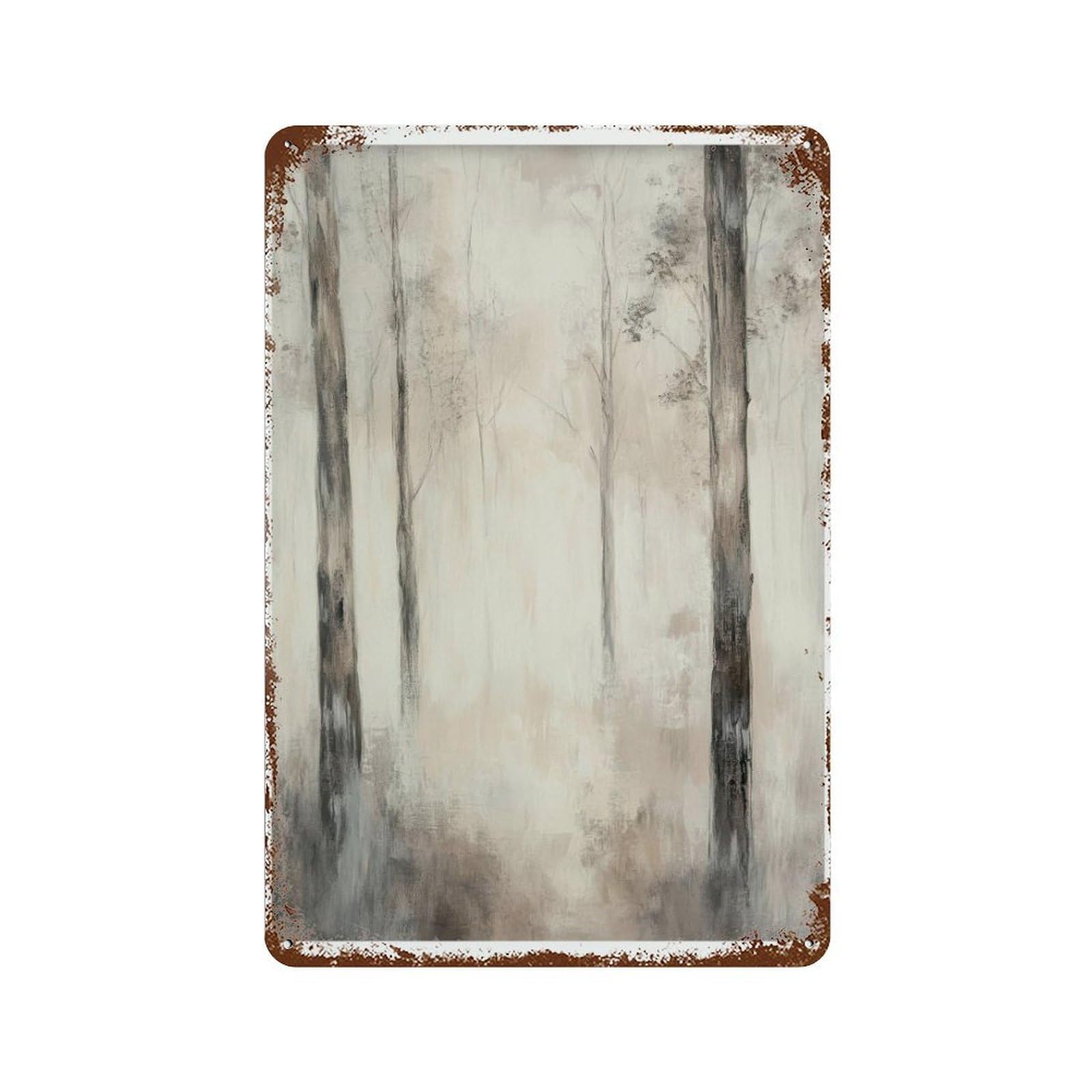 xiaoxiaoshen Abstract Forest Modern Nature Minimalist Woodland Wall Decor Art Metal Tin Poster Modern Home Decor Art Home Bar Shop Decorations Vintage Sign 30x20cm