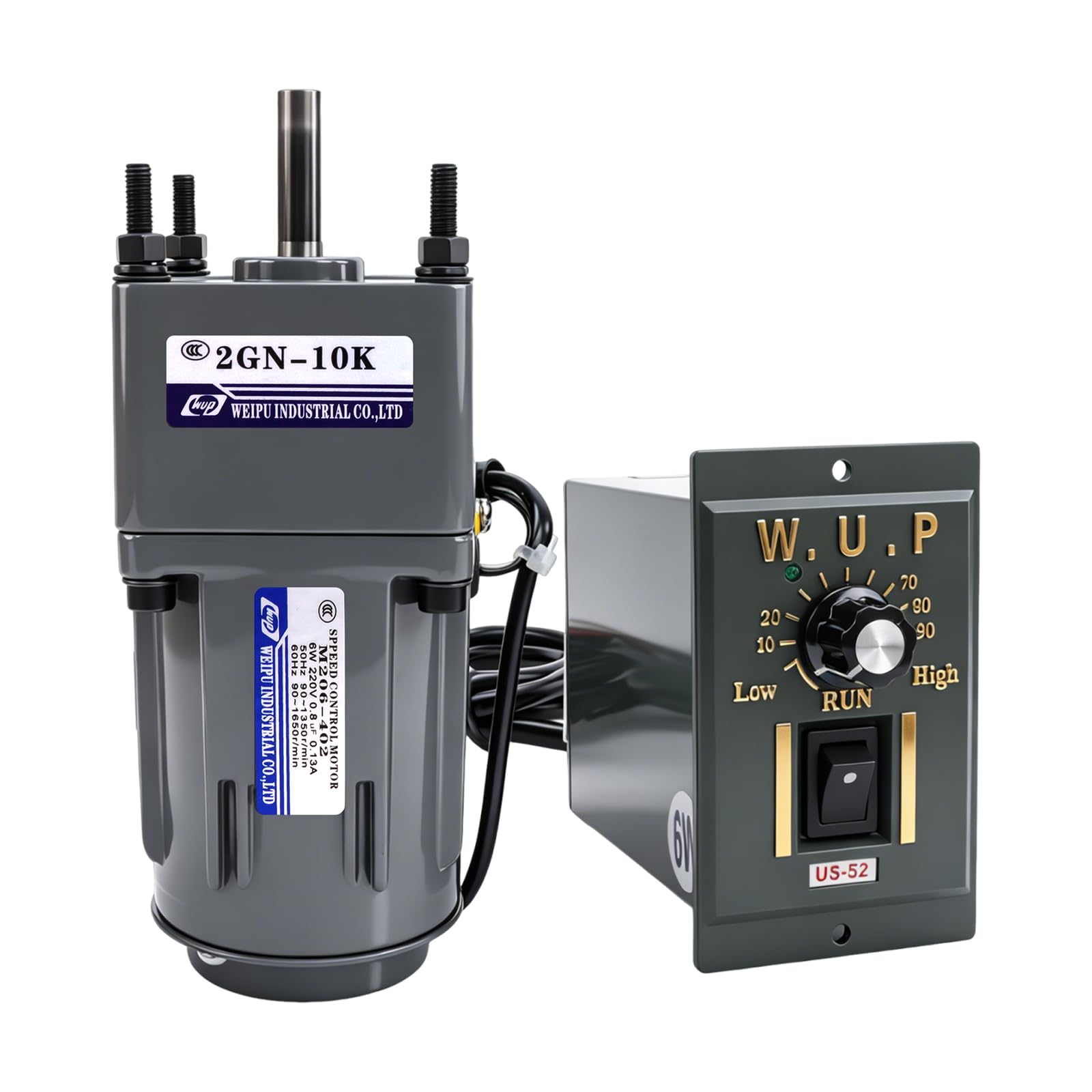 Motoriduttore 220v, Motore Elettrico Con Riduttore AC 6W 220V 0-135 Giri/Min (10k) 8 Nm Riduttore di Velocità A Frequenza Regolabile E Indietro Commutabile