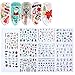 Produktbild 11 Designs Weihnachten Neujahr Nail Art Sticker Selbstklebende Nagel Maniküre Decals Schneemann Schneeflocke Blume Elch Fingernägel Zehennägel Dekoration (1)