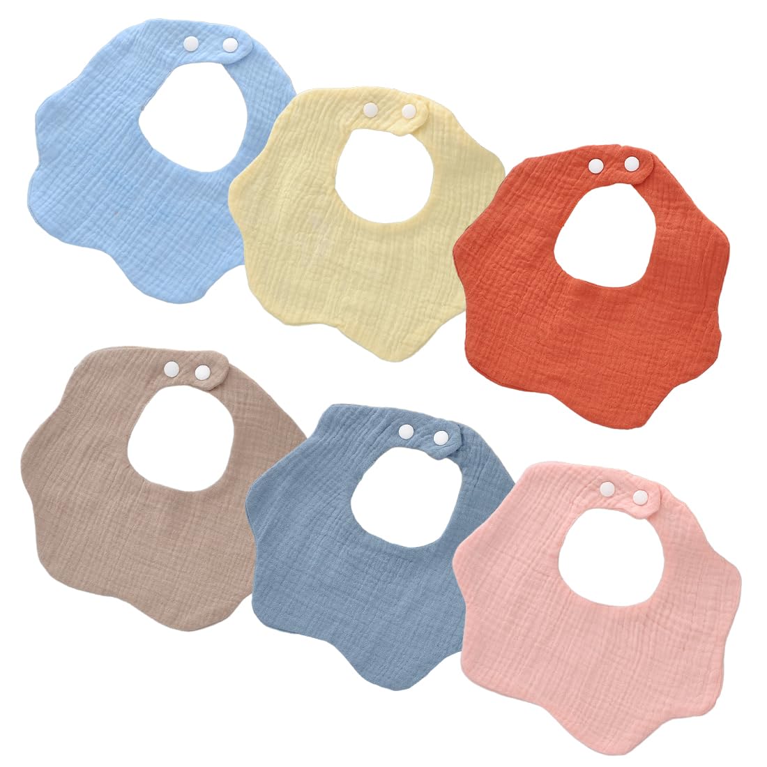 6 Piezas Baberos Recien Nacido, Baberos Bebe, Bandanas Bebe, Algodón, Impermeables, Tela para Bebé Niña y Niño