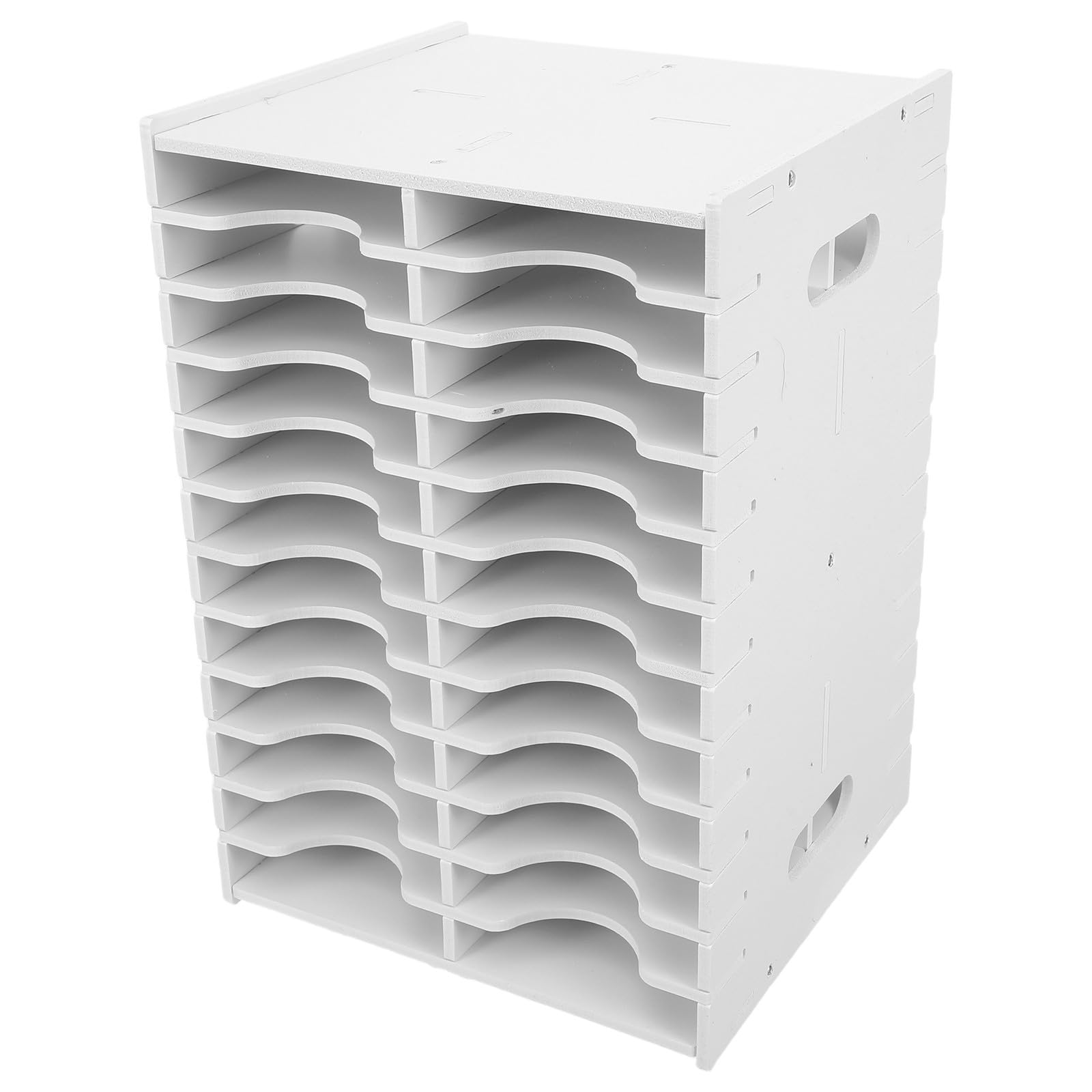 Organizador Giratorio de Pvc Blanco 48 Ranuras para Almohadillas de Tinta, Mini Contenedor Cúbico Gran Capacidad y Acceso Conveniente para Escritorio