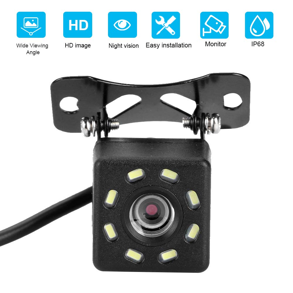 Universal License Plate Backup Camera - 170?? Wide Angle Night Vision IP68 Waterproof For Cars & Trucks