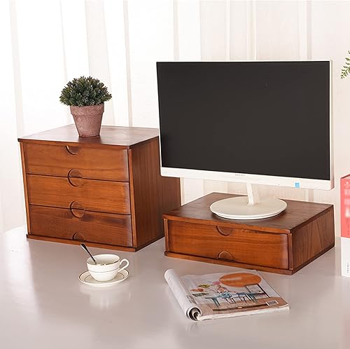 Miniatura 6 de ZYCARE Almacenamiento y organización para oficina en casa organizador de cajones de escritorio de madera de 3 niveles duradero tipo cajón caja de