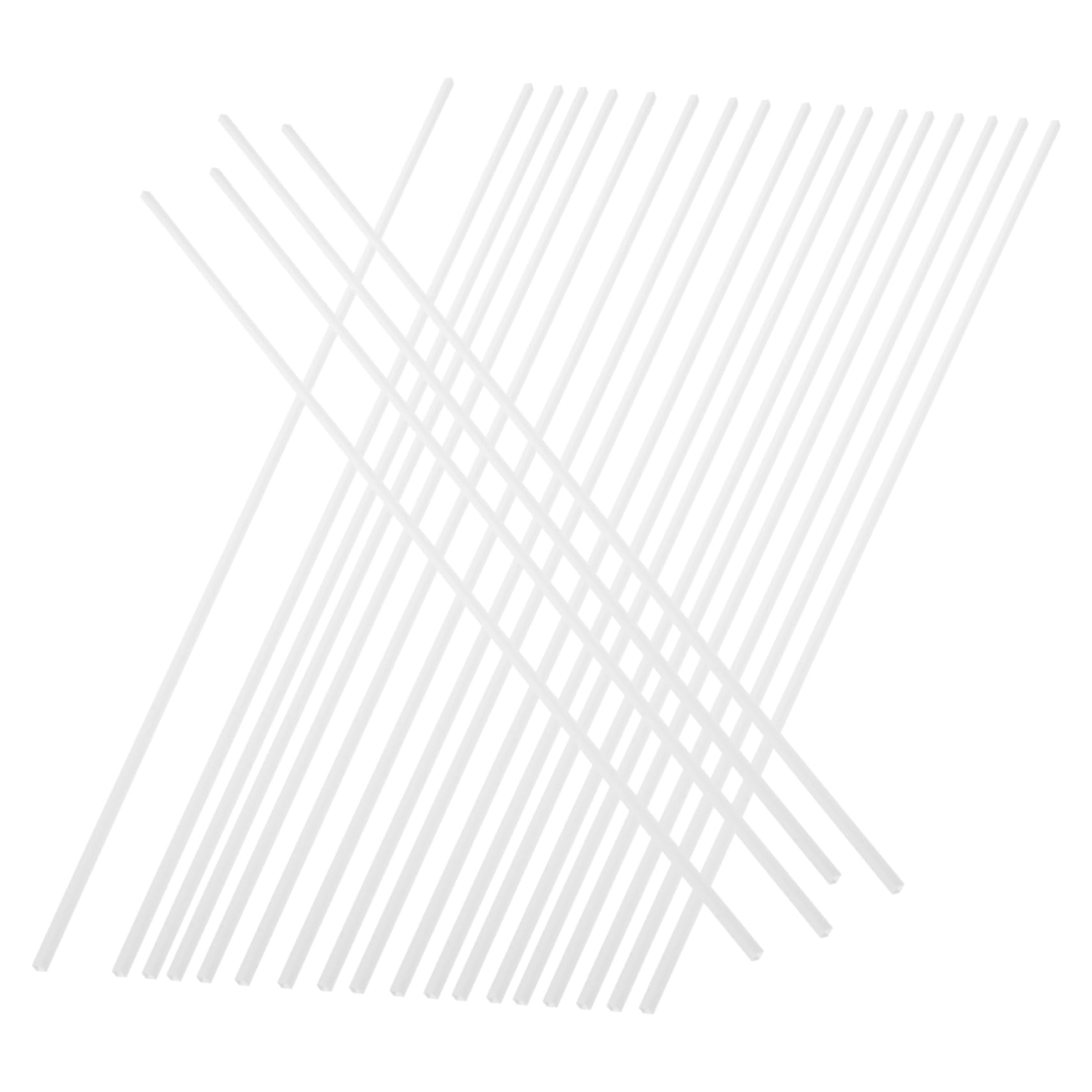 DOITOOL 20pcs Hollow Square Tube Square Tubing Connectors Block Sand Rods Material Square Tubes Plastic Tube Landscape Tube Plastic Tube Crafting Tubing Square Tube Abs White