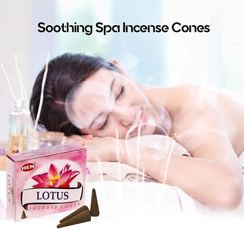 Miniatura 3 de Lotus - Caja de 12 cajas, 10 conos cada una - Incienso HEM de la India