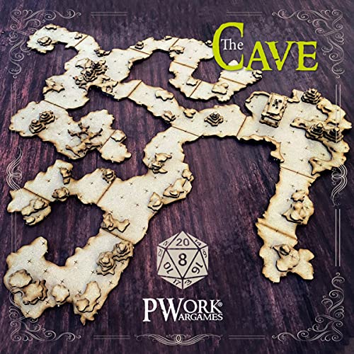 Pwork Wargames The Cave (La Caverna) - 3D Tactical maps Rpg Fantasy Dungeon Tiles - Cartes tactiques 3D modulaires en MDF 3 mm Cover