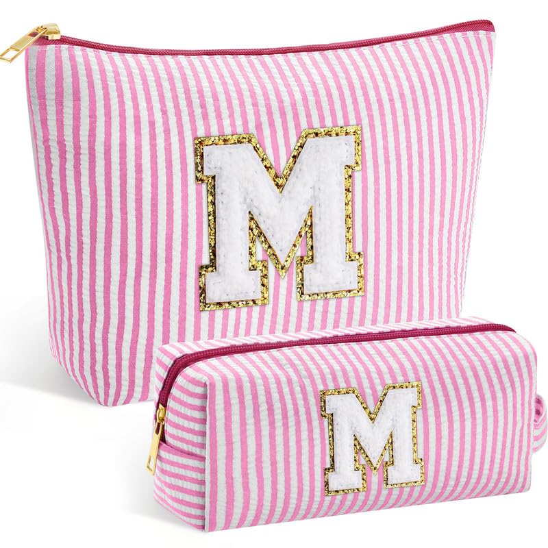 Personalized Make Up Bag - Birthday Gifts for Women Large Capacity A-Z Cosmetic Bags Girls Gifts 2 Pack Makeup Bag Women's Portable Toiletry Bag