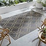  FLAIR RUG - Tappeto Florence Alfresco Milan, 100% Polipropilene, Colore: Antracite/Beige