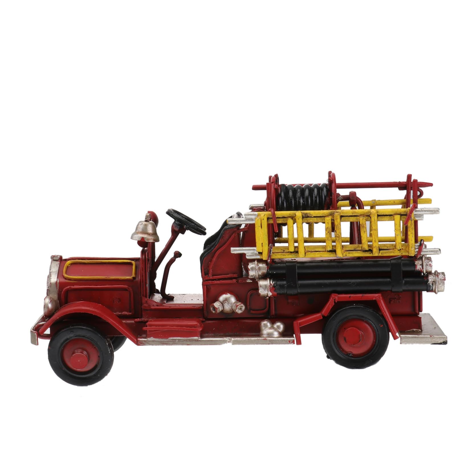 ABOOFAN Schmiedeeisen Feuerwehrauto Modell Miniatur Metallhandwerk Retro Heimdekoration Kreative Schreibtischskulptur Rote Vintage Ornamente