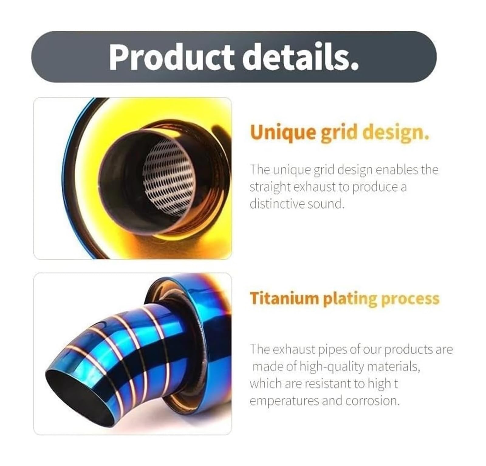 Interfaccia Accessori Auto 48mm Silenziatore Scarico Acciaio Inox Racing Sport Terminale Universale Saldato Coda Posteriore Gola