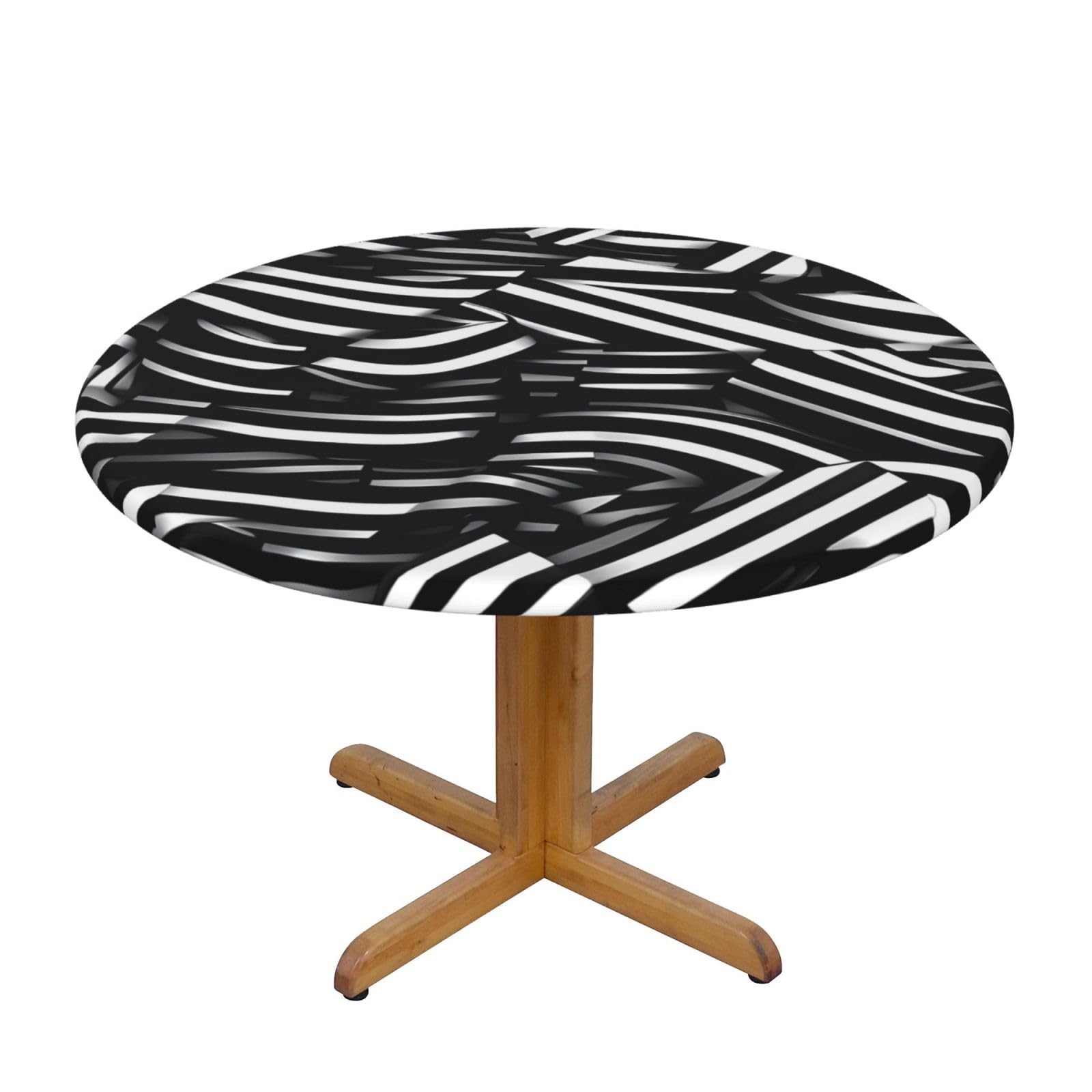 Nappe ronde imperméable élastique pour repas de famille en terrasse