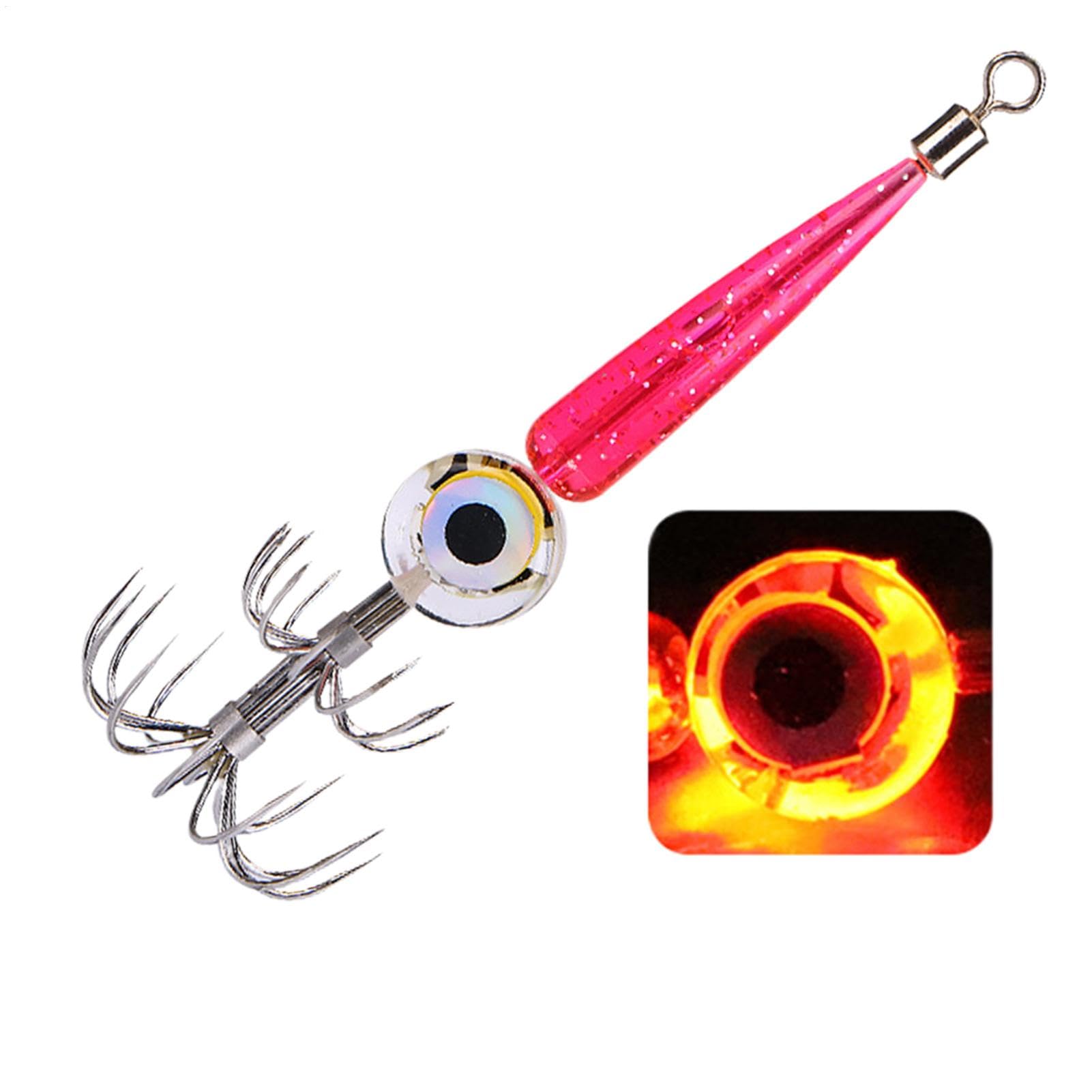 Camarones Luminosos Calamar Jig Señuelos De Pesca En El Mar,Señuelo Octopus Sepia Señuelos De Pesca En El Mar,Jigs De Calamar Que Brillan En Agua Salada,Señuelo De Pesca Impermeable con Luz LED