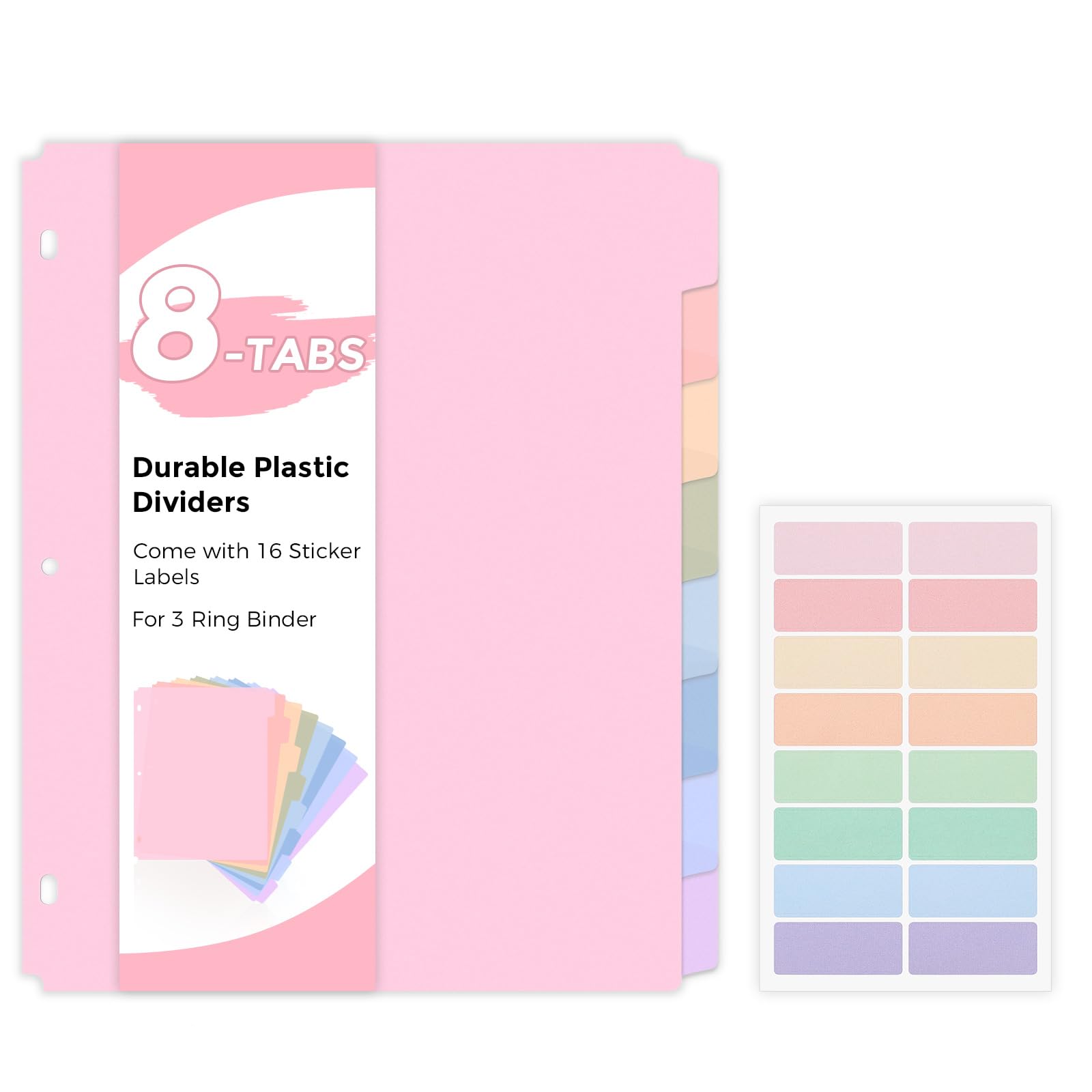 Snapklik.com : SKYDUE Durable Plastic 8-Tab Dividers, Big Tab Dividers ...