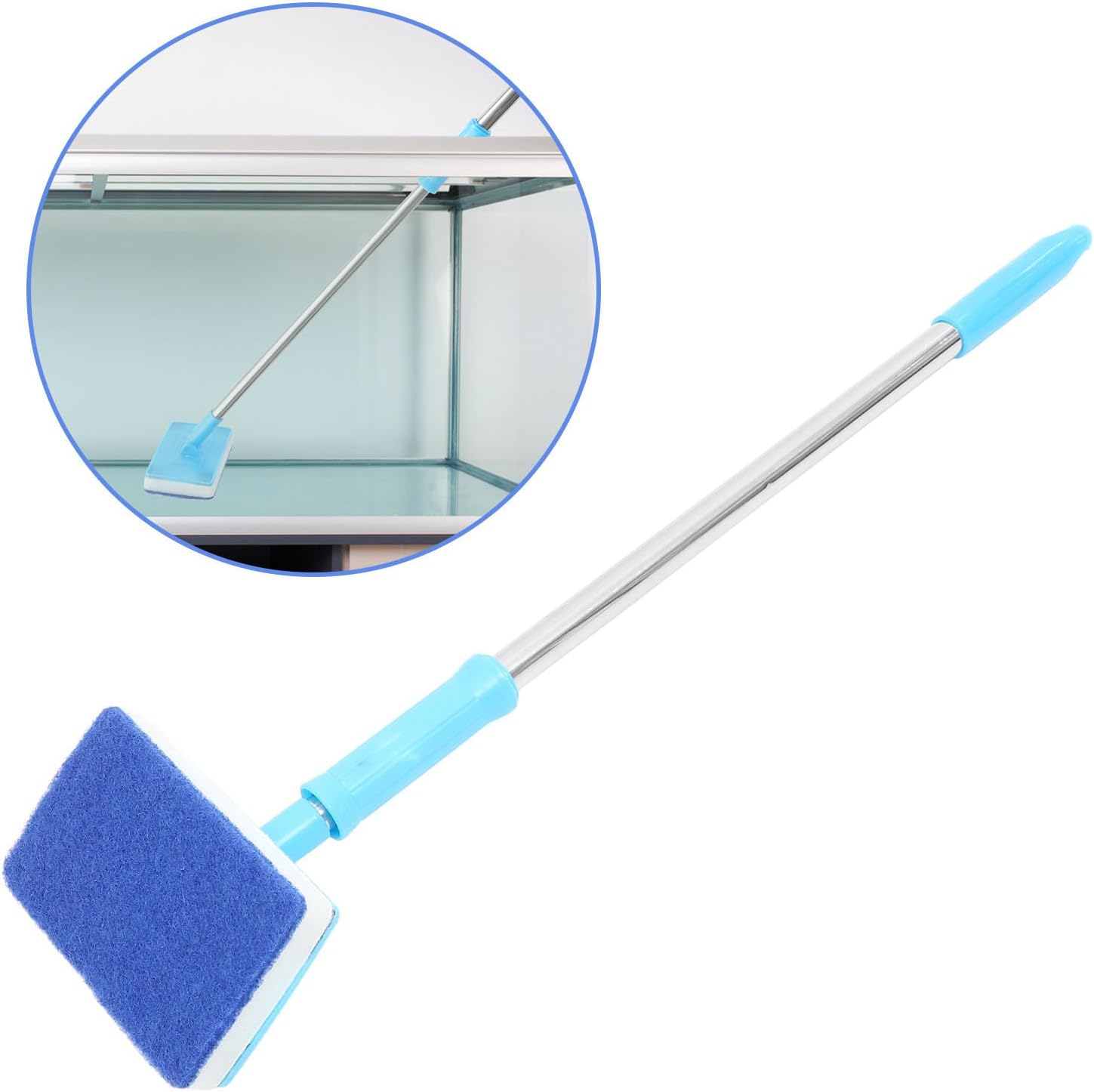 Adjustable Fish Tank Cleaning Brush for Easy Algae Scrubbing with Long Handle, Practical Aquarium Glass Cleaning Tool Made of Stainless Steel and Plastic in Fish Tanks