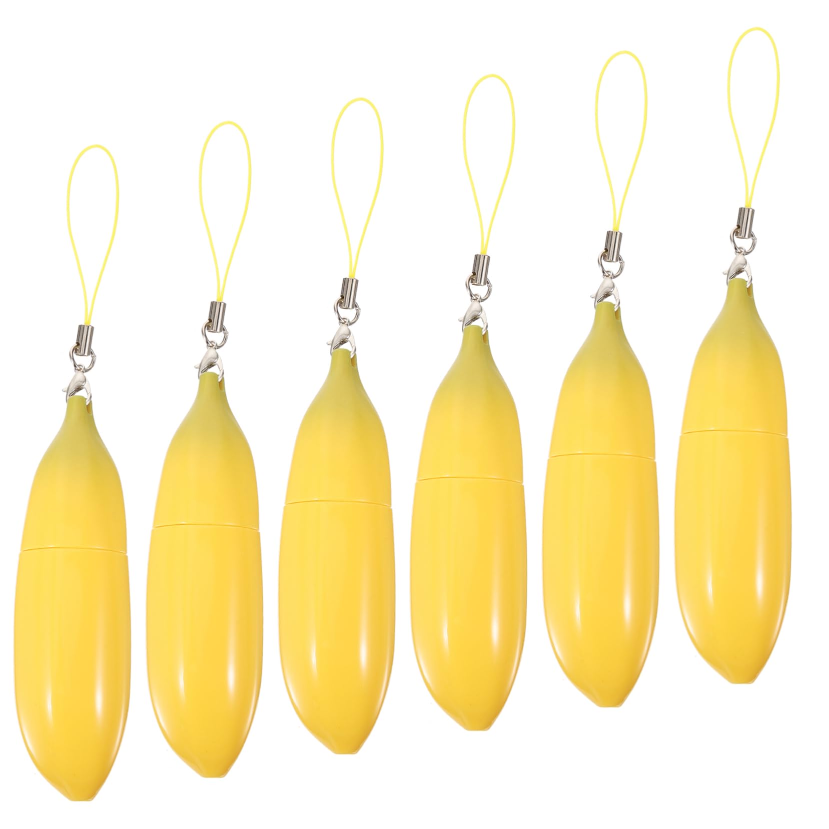 Tubo De Brillo Labial Vacío De Forma De Banana Para Diy Y Contenedor Rellenable Para Cosméticos 6 Piezas X 5