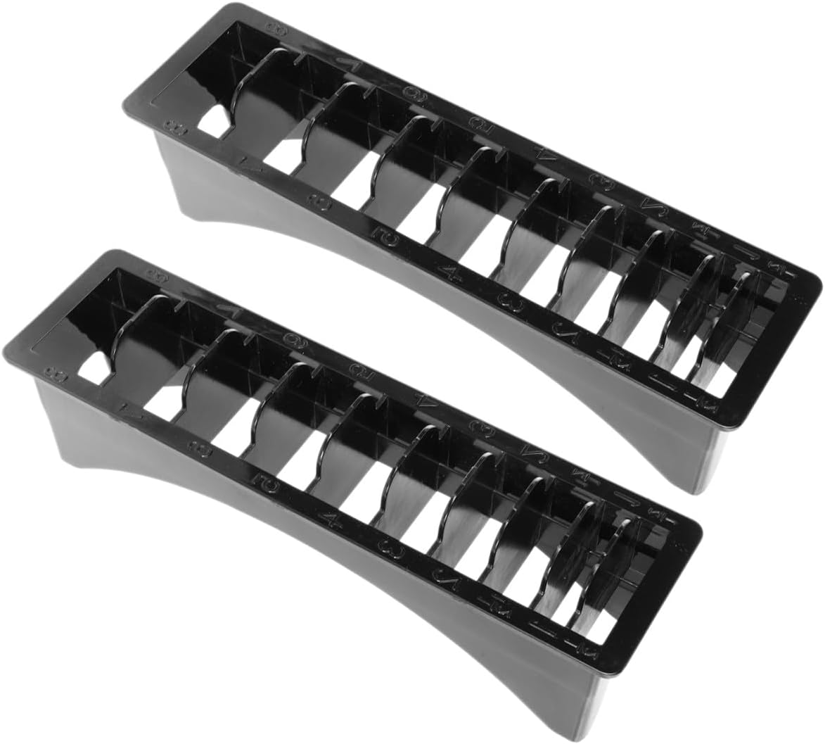2pcs Hair Comb Storage Box Durable Guide Comb Organizer Rack for Salon Tools Compact Design for Neat Table Random Black and Transparent Colors