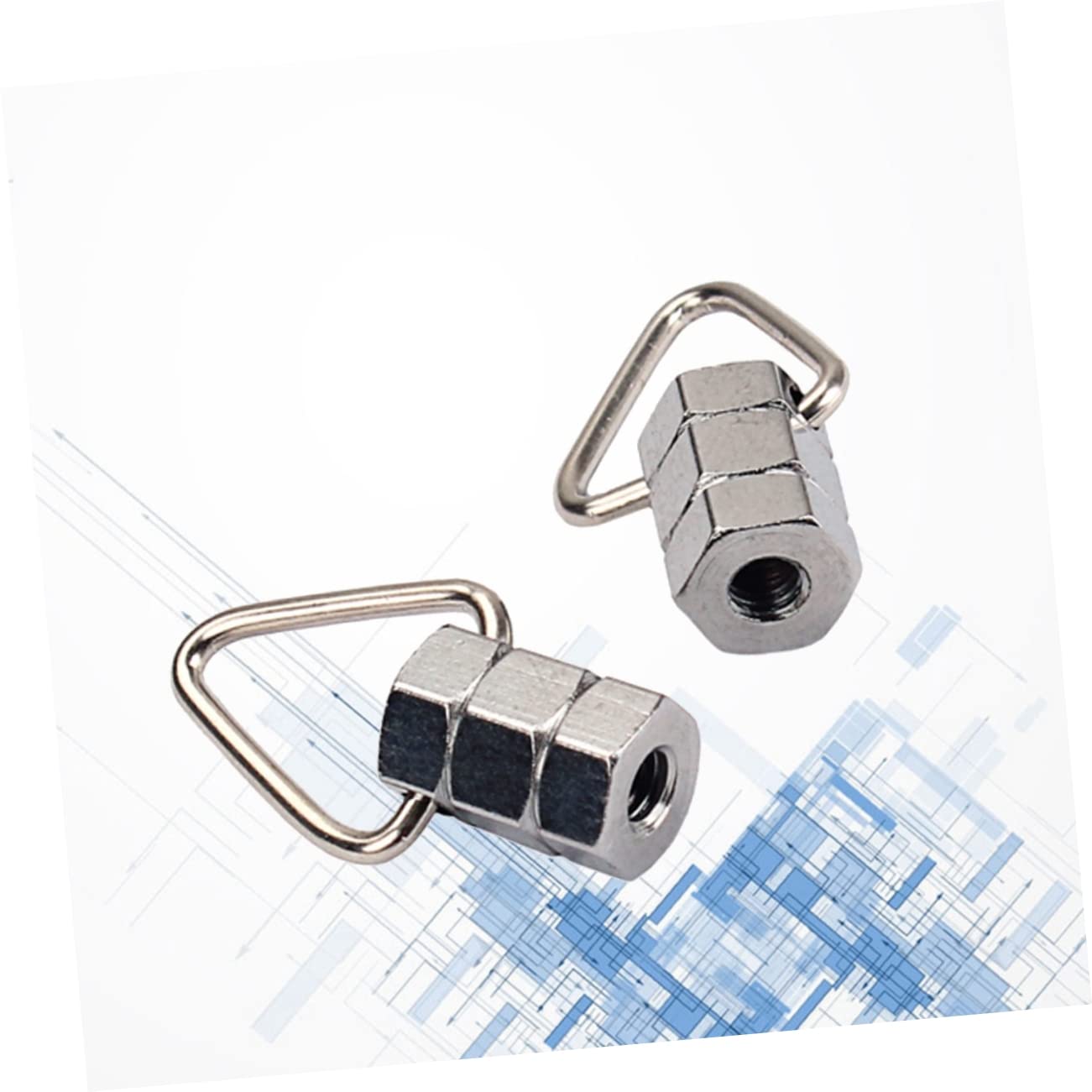 HANABASS 2 PCS Banjo Strap Lock Buttons Secure Acoustic Guitar Strap Locks Easy to Install Solid for Banjo Instruments Silver Finish Protects Against Accidental Release