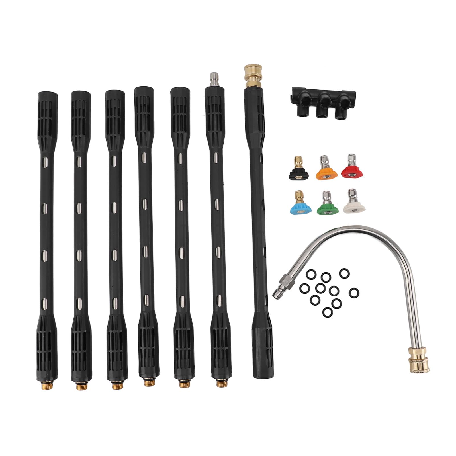 Varitas de Extensión para Limpieza de Canalones, Lanza de Lavado a Presión de Acero Inoxidable a Prueba de Fugas, Fácil de Usar, Conector de 1/4 de Pulgada para Limpieza de Techos