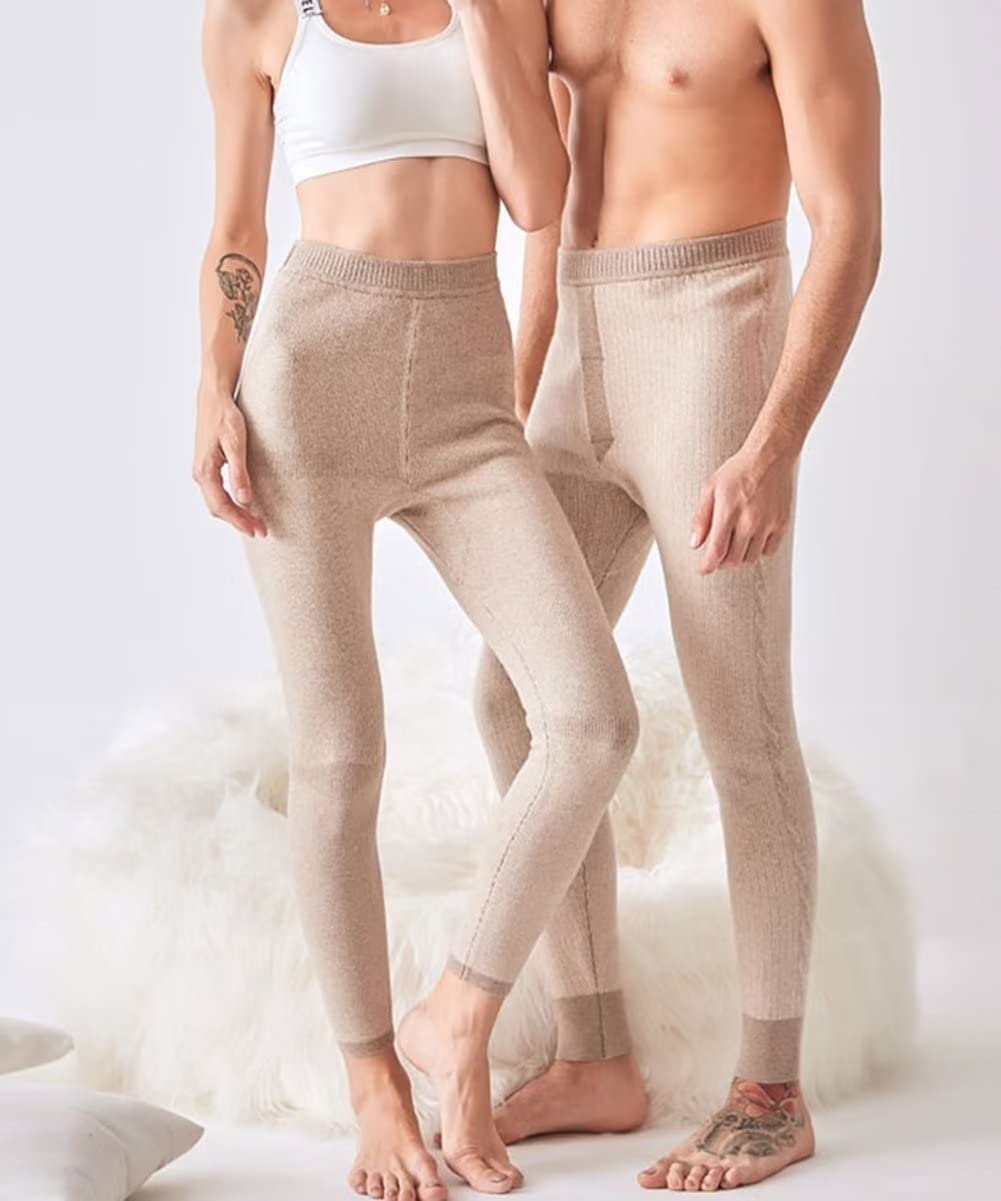 Pantalones Térmicos Ropa Interior Capa Base Pantalones 100% Cachemira Mallas para Hombre Mujeres Pantalones Térmicos