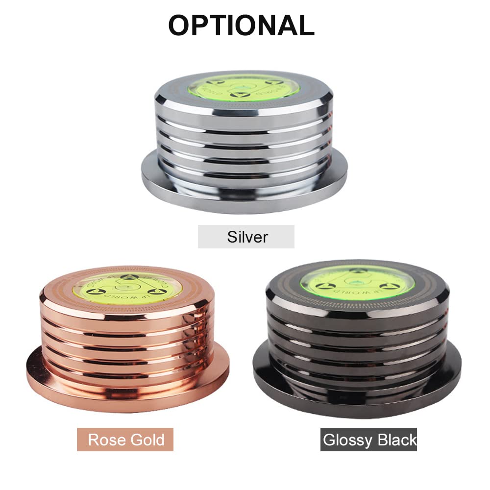 Stabilizzatore Di Peso Per Dischi In Vinile, In Alluminio Anodizzato Nero - Peso 172 G, Diametro 69 Mm, Riduce Vibrazioni E Migliora La Qualità Del Suono