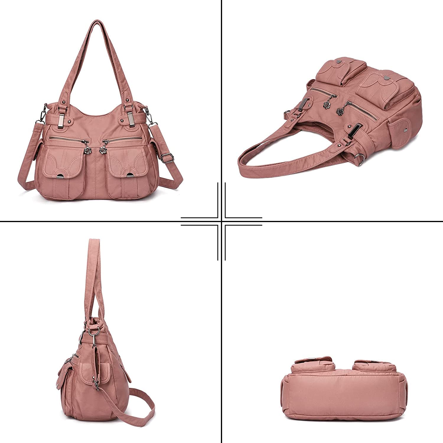 FANDARE Duże torby noszone na ramię damska torba na ramię wodoodporna torba ze skóry PU, na zakupy, impreza, szkoła, podróż crossbody hobo
