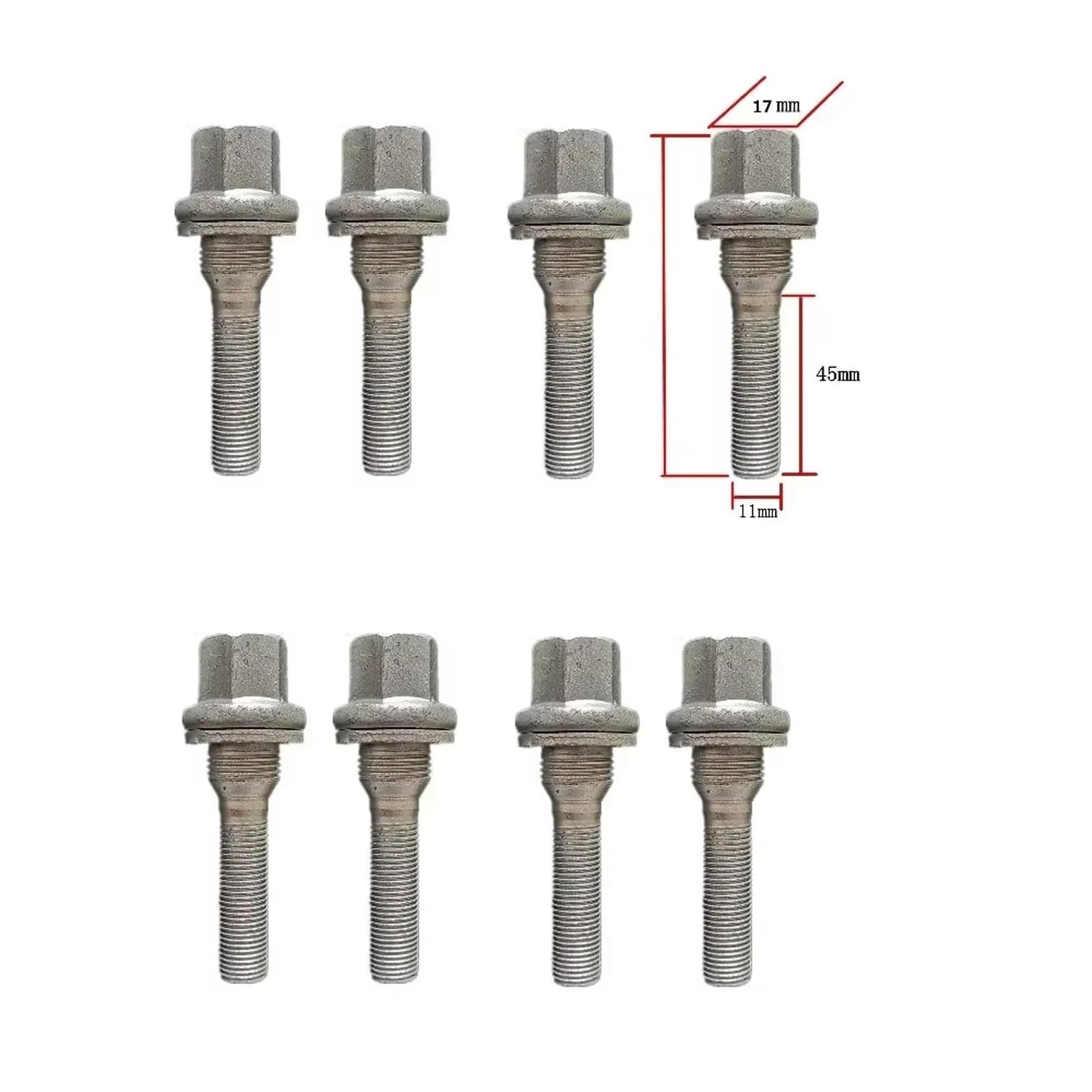 Bullone ruota Compatibile Con Citroen 8 Pezzi O 16 40 Mm 45 M12 X 1,25 Ruota Lunga Filettatura Bullone Pneumatici Bulloni Accessori Auto
