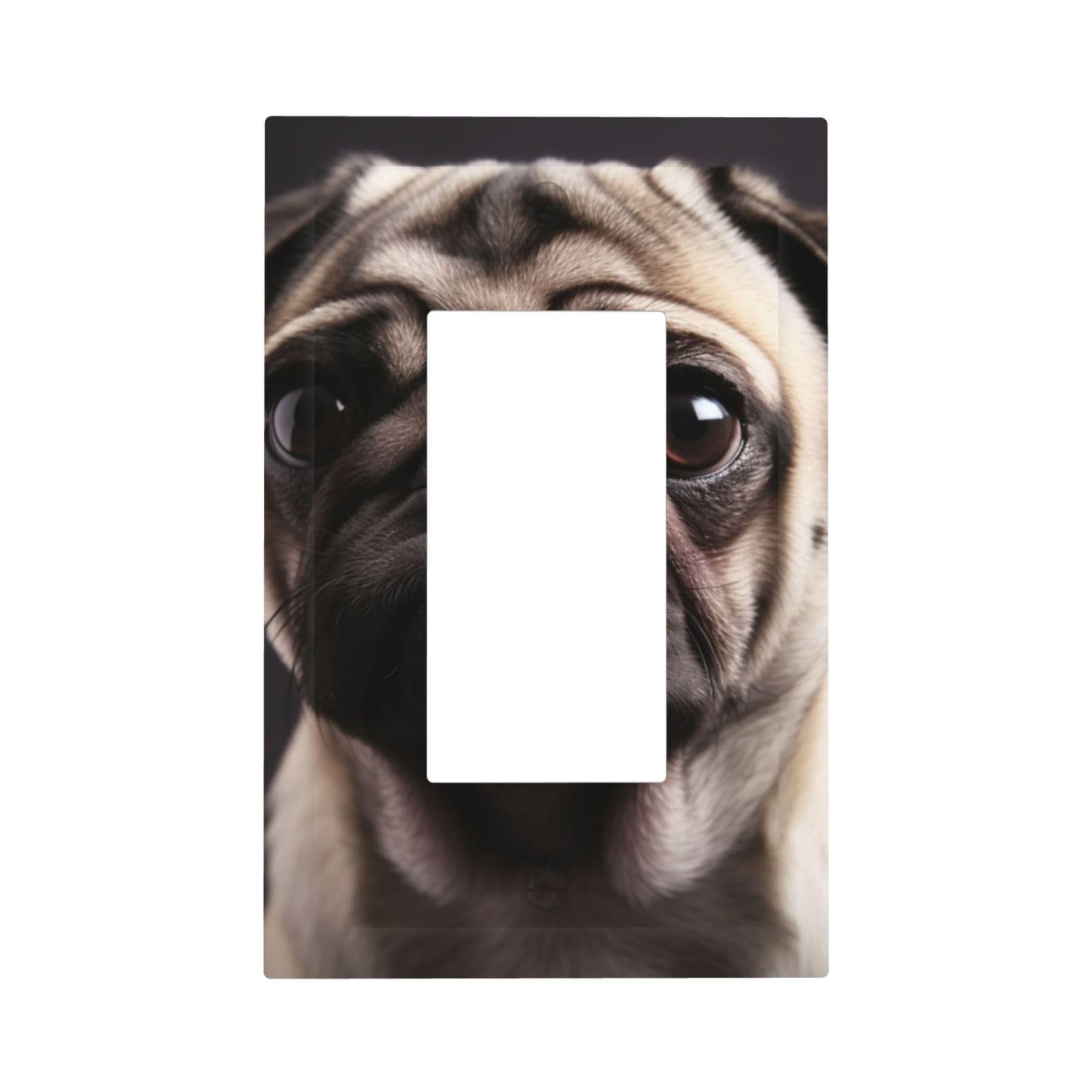 1-Gang Decorator Wall Plate pug Light Switch Cover Single Gang Receptacle Outlet Wall Plate Mid Size 5" x 3" Wallplate Unbreakable Polycarbonate Outlet Faceplates Covers