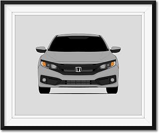 Honda Civic (Coupe) (2019-2021) 10th Generation Inspired Poster Print Wall Art Decor Handmade (Unframed)