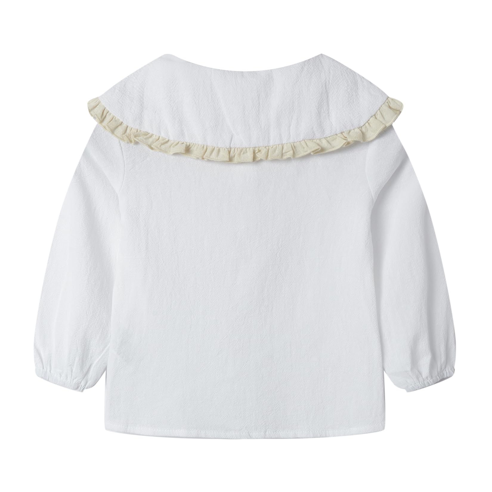 Mud Kingdom Camisa de manga larga con cuello Peter Pan y lazo, uniforme escolar
