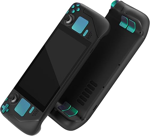 eXtremeRate Juego completo de botones de repuesto verde camaleón para cubierta de vapor, botones de disparo ABXY D-pad personalizados para consola