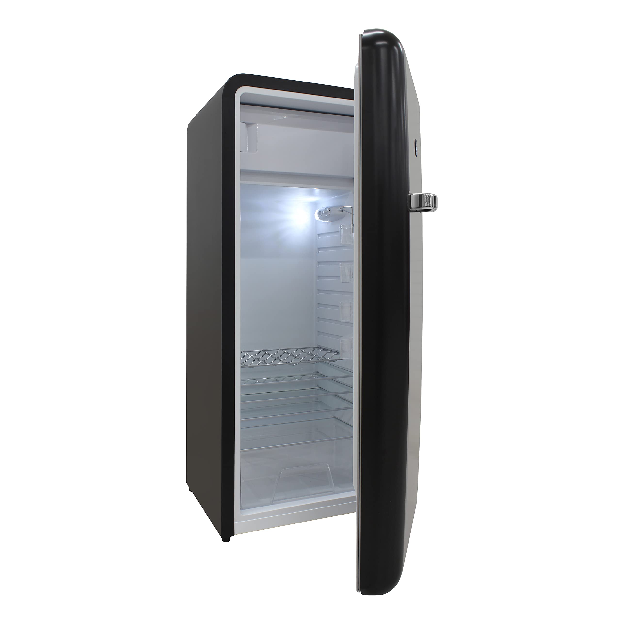 BRAMA Retro Fridge with Top Freezer 9.9 Cu.Ft. Full Refrigerator for Apartment, Condo, House, Kitchen, 24-Inch, Black on Fridge.com