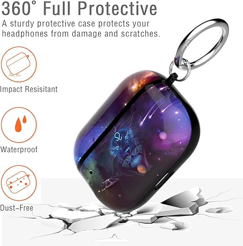 Miniatura 3 de Funda para Apple Airpods Pro, brillante Airpod 3, a prueba de golpes, con hebilla redonda, con carga inalámbrica (Leo)