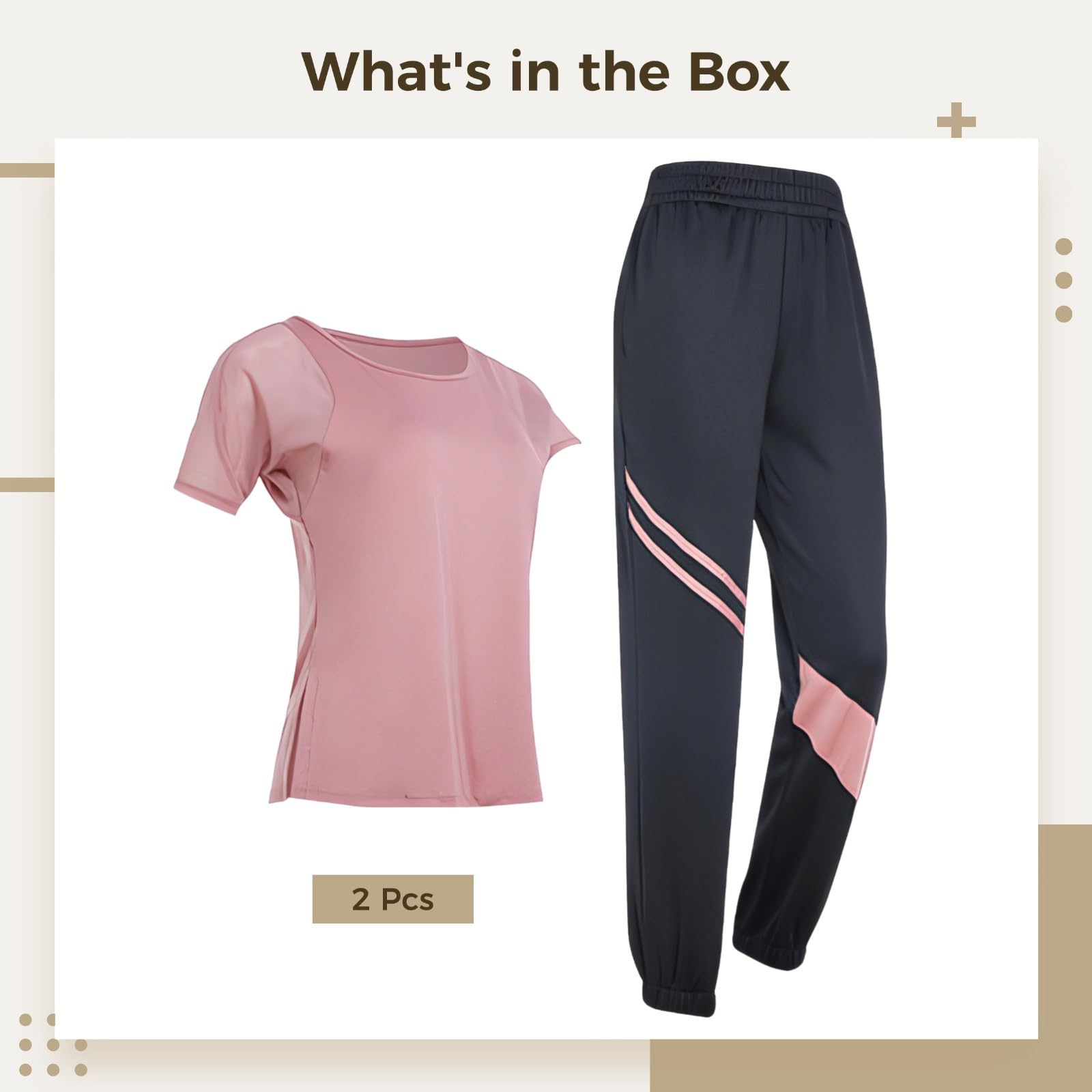 Ensemble de Pilates noir pour femme, haut et bas noir, taille XXL, taille extensible, polyester-élasthanne évacuant l'humidité, rose, Taille unique