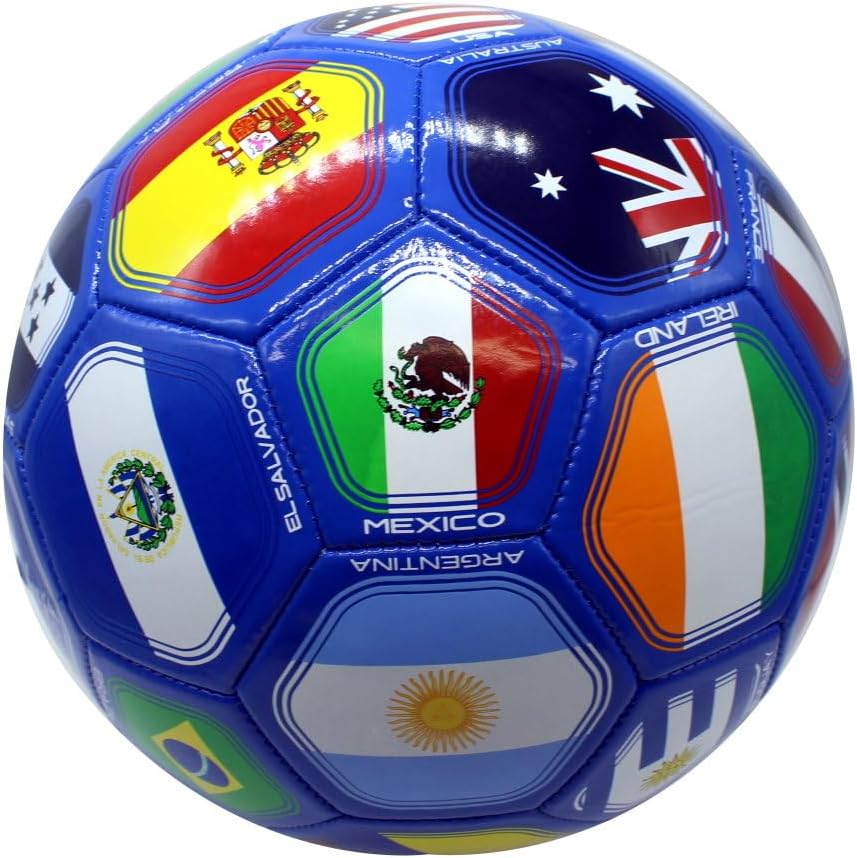 World Flag Country World Flag Training Outdoor Soccer Ball Size 5 Futol Size (Size 5) - Blue Ball - Image 2