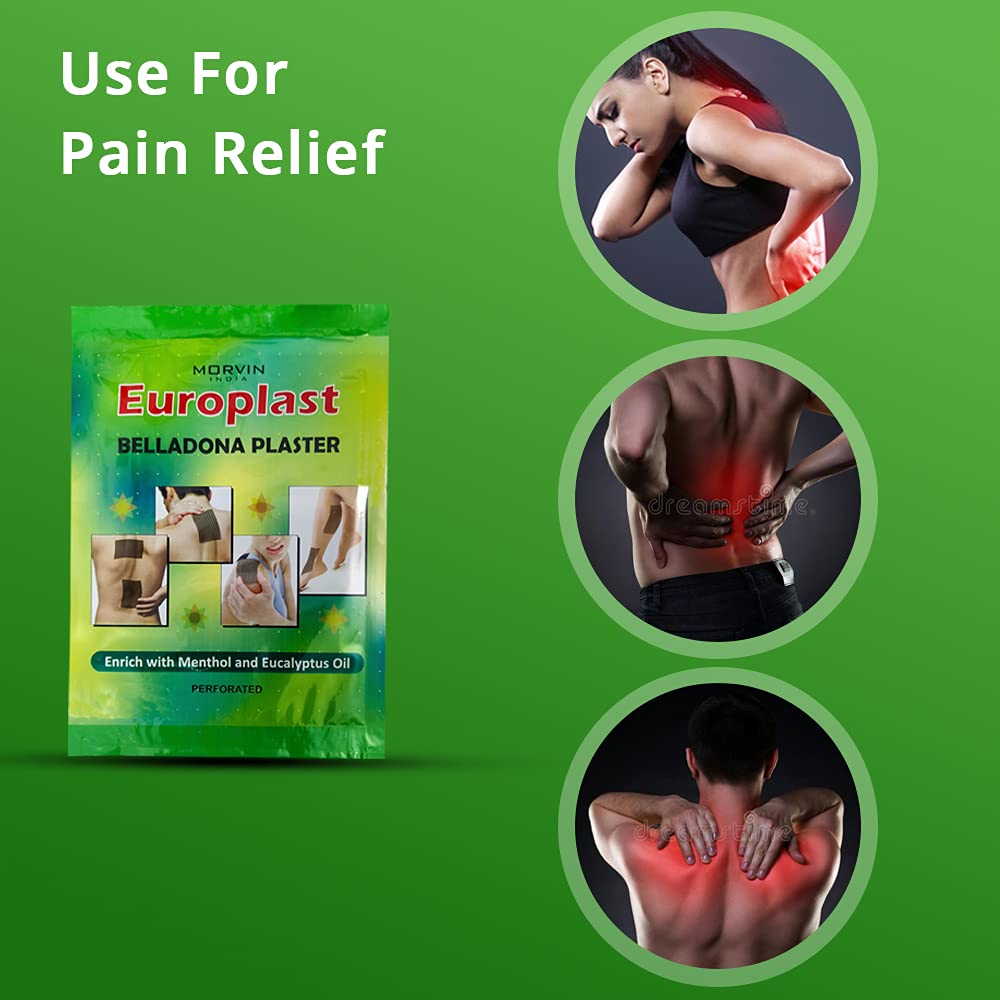 Europlast Herbal Pain Relief Belladonna Plaster Patch For Back Shoulder