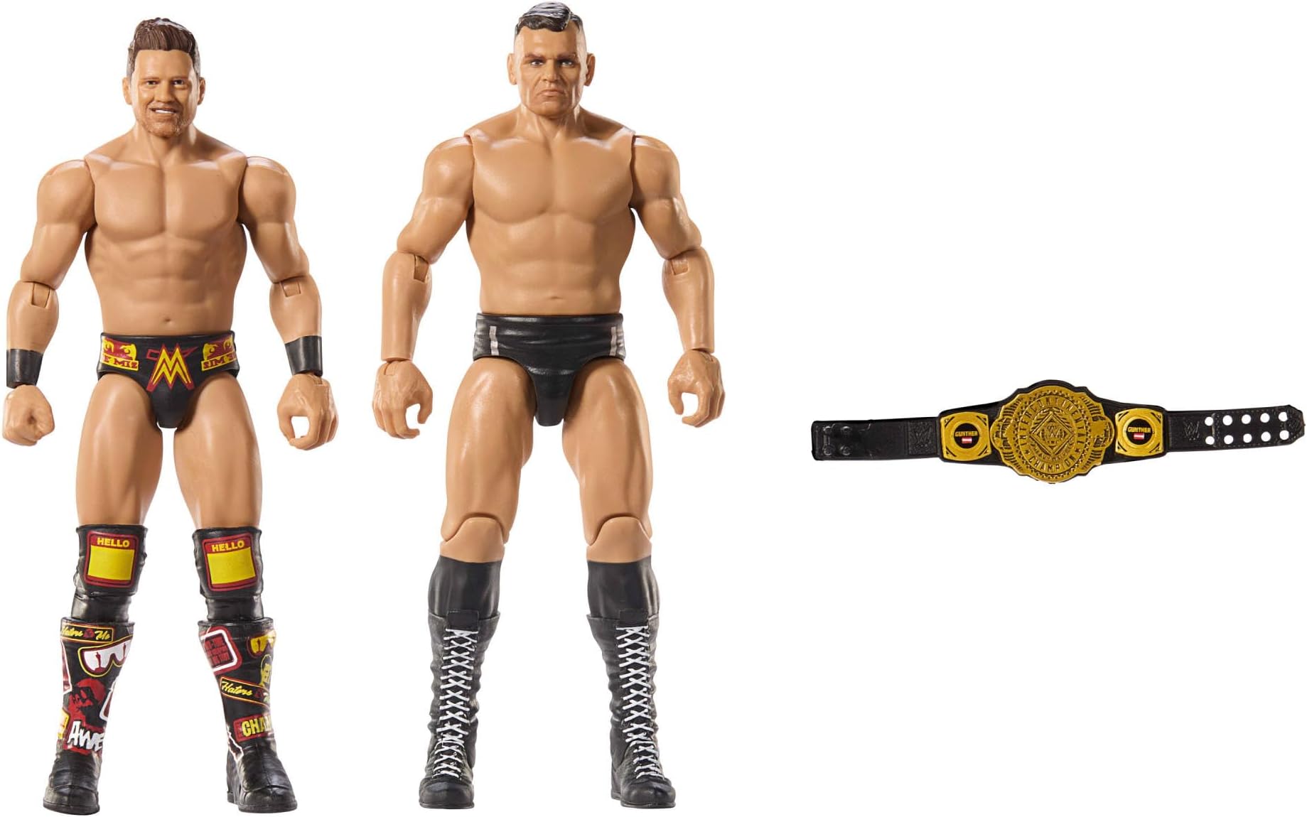 Mattel WWE Main Event Championship Showdown 2-Pack Action Figures & Accessory, Series #20 Gunther & The Miz Collectible Set, JCV68