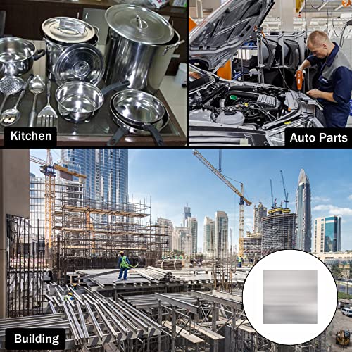304 Stainless Steel Sheets Metal 12" X 12" X 1/64" (0.02") Inch 304 Stainless Steel Plates 0.50Mm Stainless Steel Shim Plates Metal Sheets For Crafting, Diy, Kitchen Stovetop, Snow Frosted Surface #TOP6
