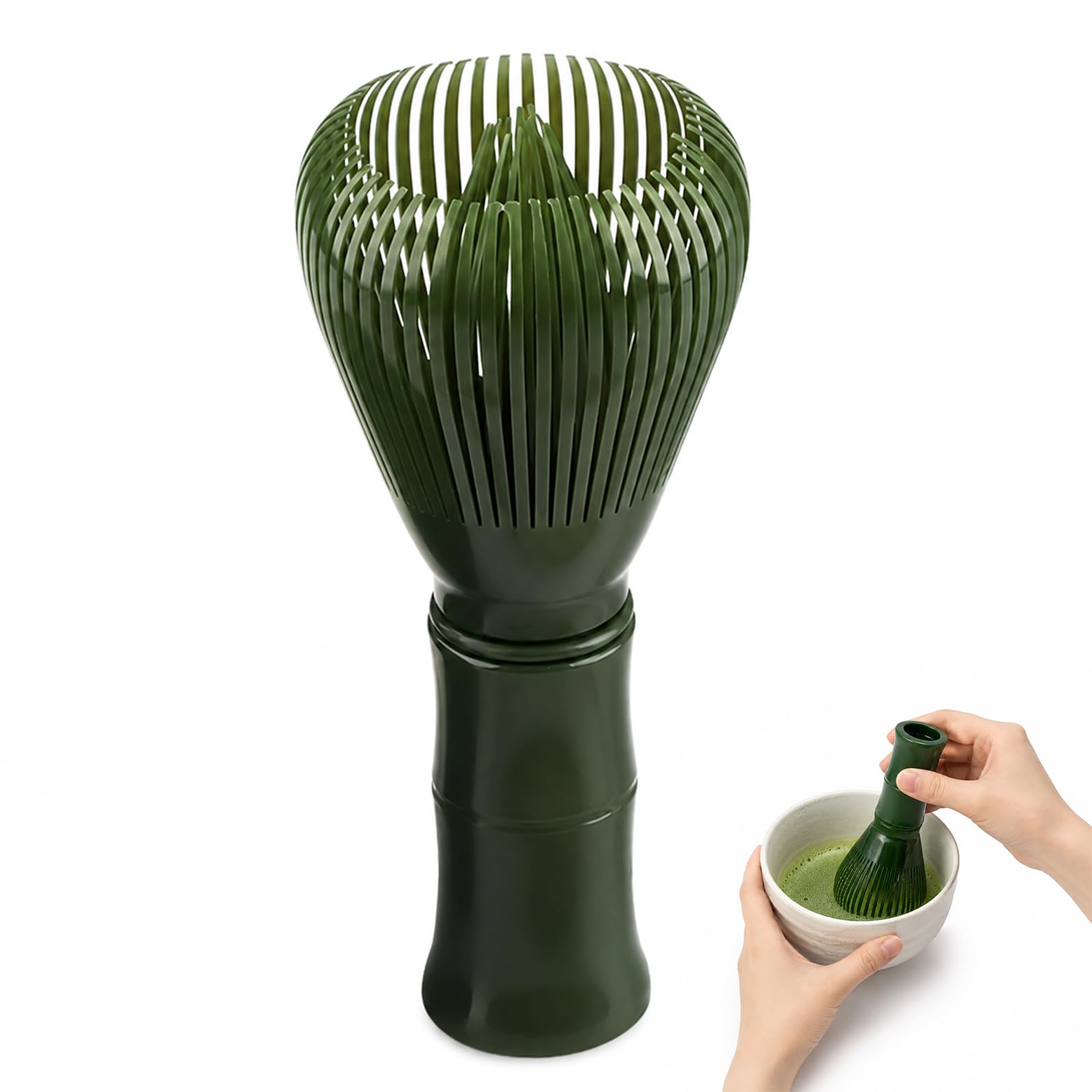 Matcha Whisks, Reusable PP Resin Matcha Whisk, Japanese Tradition Matcha Accessories, Suitable for The Tea Ceremony（Green）