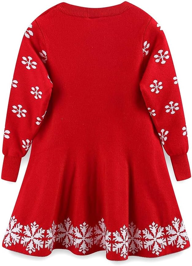 Mud Kingdom Little Girls Sweater Dress School Cute Bow - Image 5