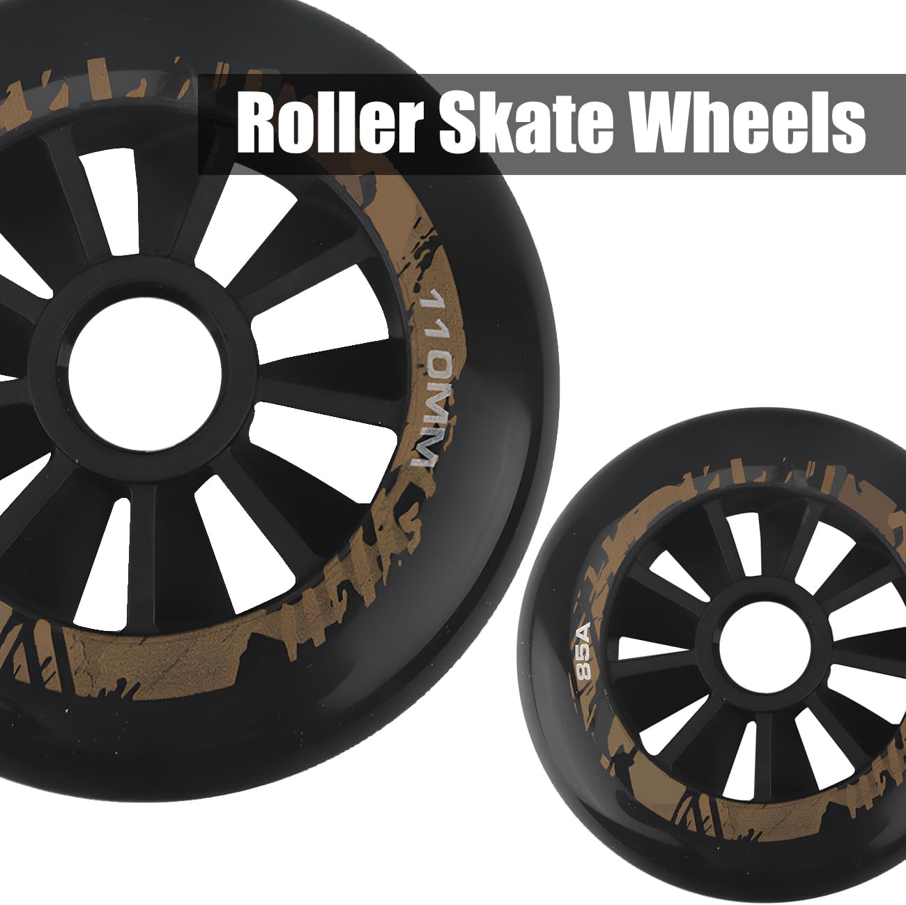 Inline Skate Wheels Outdoor & Indoor Inline Hockey Wheels 110mm 85A Replacement Roller Skate Wheels for Inline Skating (4 Pack)