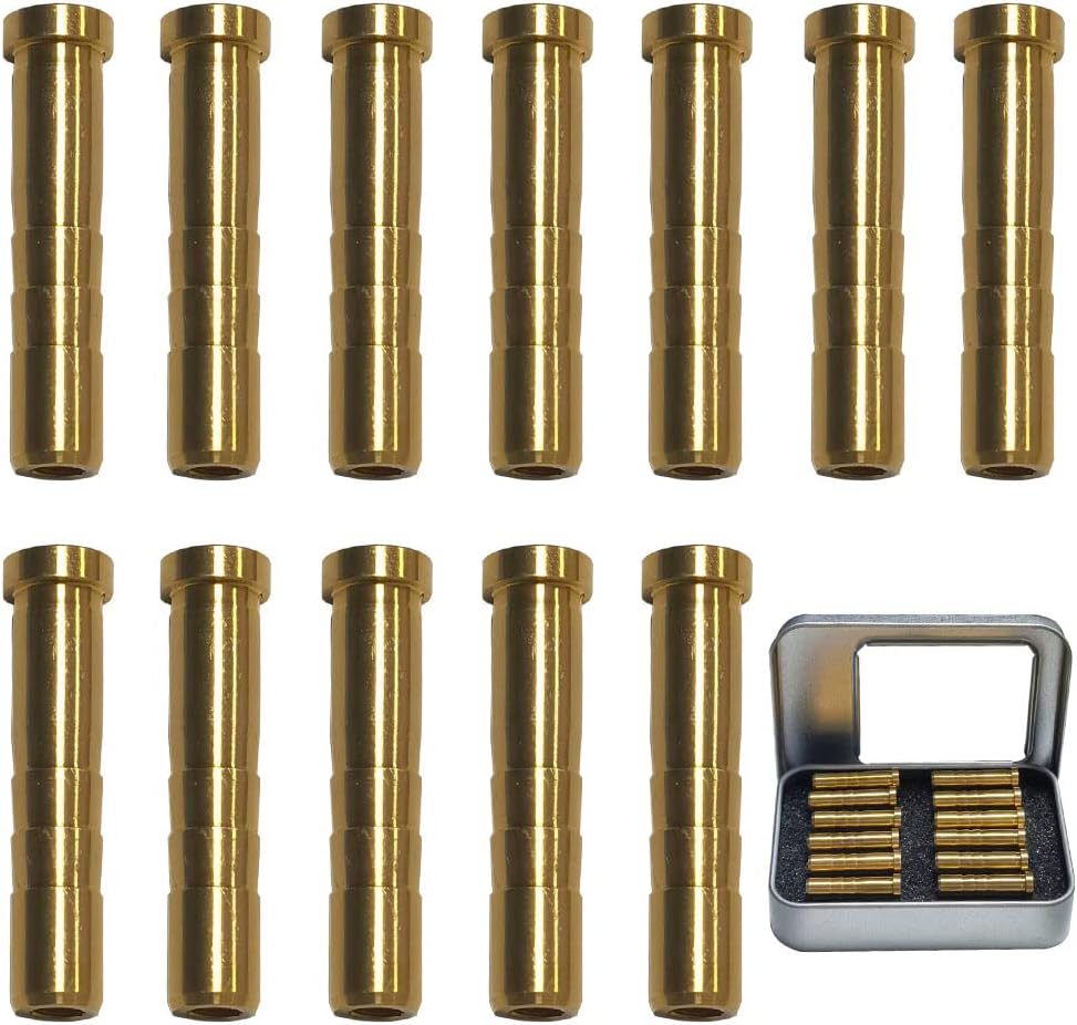 50/100/150 Grain Archery Arrow Copper & Aluminum Insert Screw Copper Brass Arrow Inserts Arrowheads Connector,for Diameter.244 Arrow Shaft Archery Accessories(12 PCS)