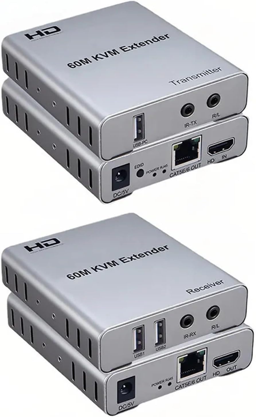 HDMI Extender 60M Extender HDMI-Compatible Extender Audio Support Mouse Keyboard for PC DVR(1)