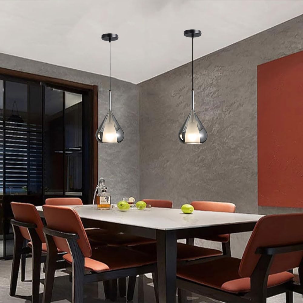 Accesorios de iluminación de techo con base E27,Lámpara colgante de vidrio de metal de alta transmisión de luz creativa,Lámpara de araña de estilo minimalista francés,Lámpara colgante para deco