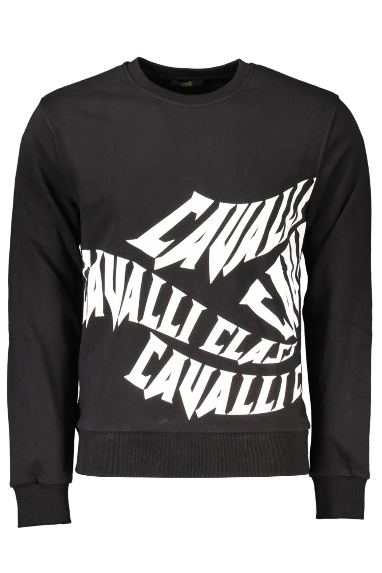 Pull Cavalli Class homme coton noir col rond chic - 3